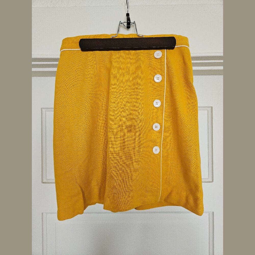ModCloth Mustard Yellow Wool Pencil Skirt